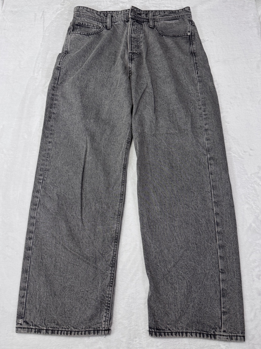 Jack & Jones Baggy Alex Gray Washed Jeans Men’s Size 32 Wide Leg Denim